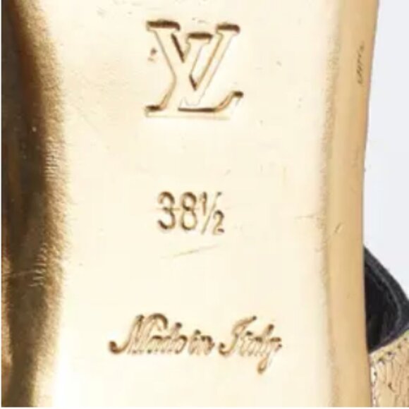 Louis Vuitton Queen of Hearts Gold Sandals Size 38.5 ASO Alicia Vikander - Picture 4 of 9